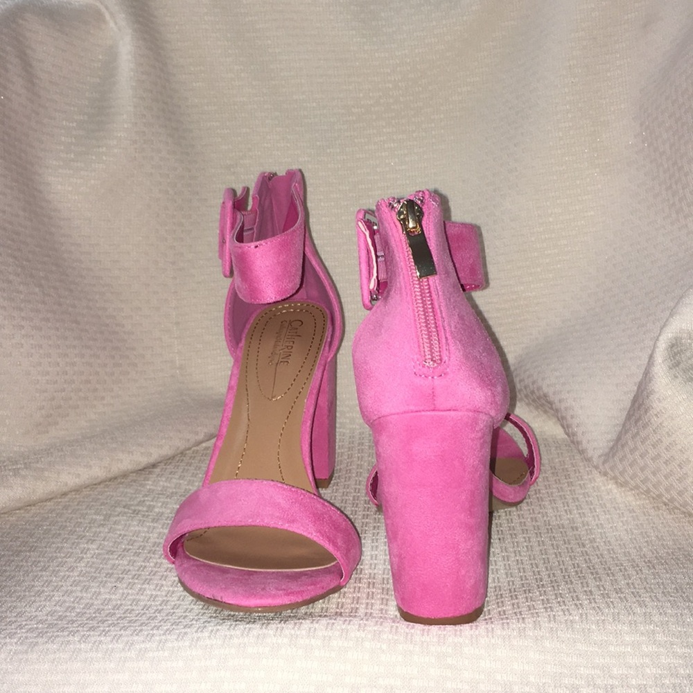 Catherine Malandrino Seaker Pink Suede Heels Sz 9